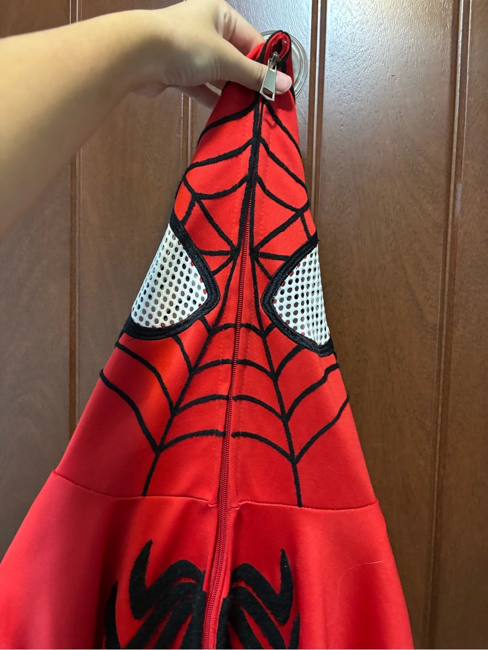 Amazon Red and White Spider Web Kids Hoodie Costume
